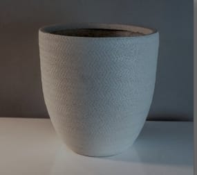Jute Halo Planter in Fiberglass or Stone for Indoor Outdoor Spaces