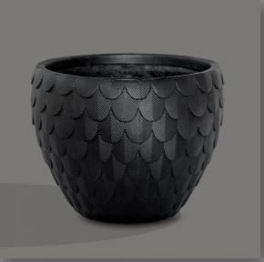 Scallop Luma Planter in Fiberglass or Stone Design 38.1 cm Size